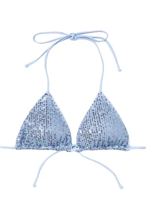 MC2 SAINT BARTH Badetøj, Dame, Blå, L, Uld, Blå Paillet Bikini Sæt