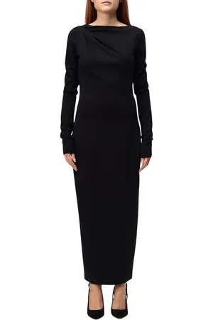 Emporio Armani Kjole, Dame, Sort, XS, Bomuld, Elegant Sort Maxi Kjole