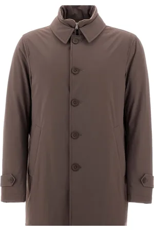 HERNO Jakke, Herre, Brun, L, Polyester, Brun Polstret Jakke Fjer Ned Foring