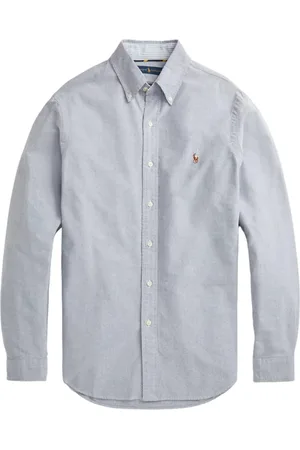 Ralph Lauren Skjorte, Herre, Grå, XL, Tyl, Slim Fit Oxford Shirt Grå Grey