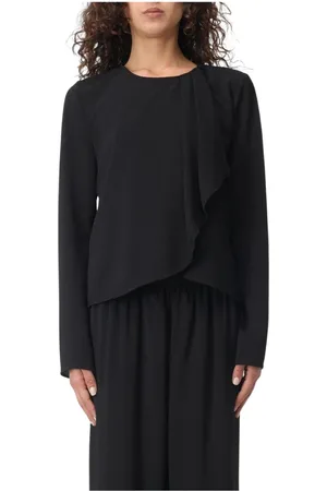 Emporio Armani Top, Dame, Sort, L, Polyester, Sort Rynket Top