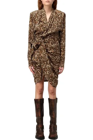 Isabel Marant Kjole, Dame, Flerfarvet, 2XS, Farverig Mini Wrap Kjole