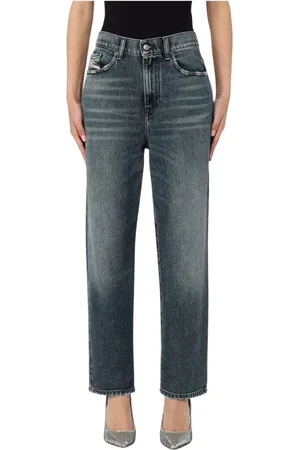 Diesel Jeans, Dame, Blå, W32, Bomuld, Klassiske Blå Straight Leg Jeans