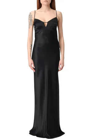 Twin-Set Kjole, Dame, Sort, XS, Elegant Silkekjole Maxikjole