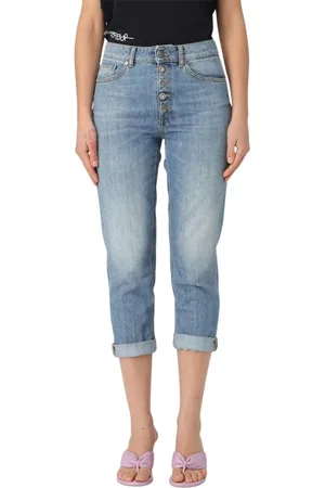 Dondup Jeans, Dame, Blå, W24, Blå Cuffed Button Fly Jeans