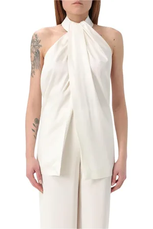 Stella McCartney Top, Dame, , XS, Gul Silke Draperet Top