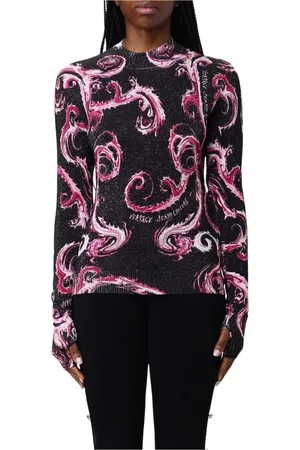 VERSACE Strik, Dame, Sort, XS, Sort Swirl Strik Trøje