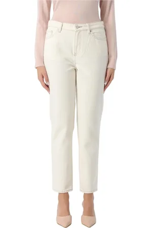Armani Exchange Jeans, Dame, Hvid, W30, Uld, Gul Creme Straight Leg Jeans