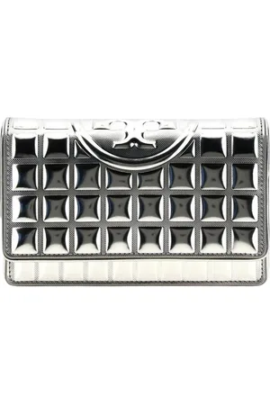 Tory Burch Taske, Dame, Grå, ONE SIZE, Læder, Metallic Quilted Chevron Pung