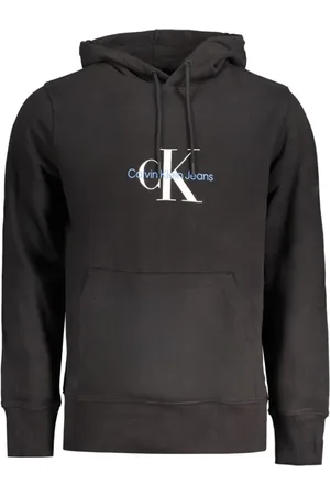 Calvin Klein Sweathshirts & Hoodies, Herre, Sort, 2XL, Bomuld, Sort Bomuld Hættetrøje Sweatshirt med Logo