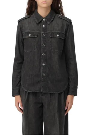 Michael Kors Bluser & Skjorter, Dame, Sort, XS, Denim, Sort Denim Afslappet Pasform Skjorte