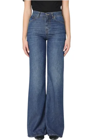 Dondup Jeans, Dame, Blå, W29, Uld, Stilfulde Blå Wide Leg Jeans