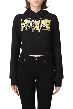 VERSACE Sweathshirts & Hoodies, Dame, Sort, S, Bomuld, Sort Pearl Snørehætte