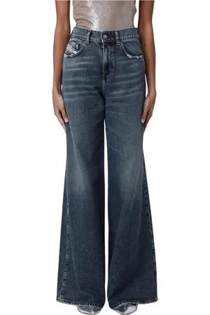 Diesel Jeans, Dame, Blå, W27, Bomuld, Vintage Flared Distressed Blå Jeans