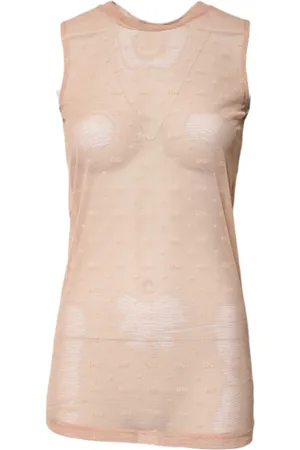 Dolce & Gabbana Kjole, Dame, , S, Nylon, Logo Monogram Ærmeløs Tank Top