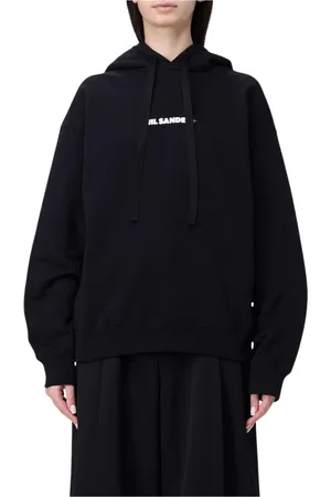 Jil Sander Sweathshirts & Hoodies, Dame, Sort, XS, Bomuld, Sort Logo Hoodie til Kvinder