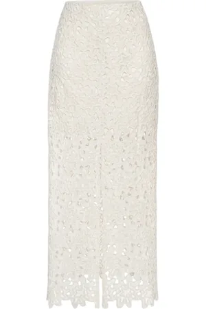 UNDRESS CODE Nederdel, Dame, Hvid, L, Bomuld, Offwhite Blonde Midi Nederdel
