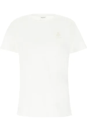 Isabel Marant Top, Dame, Hvid, XS, Bomuld, Afslappet Bomuld T-Shirt til Kvinder