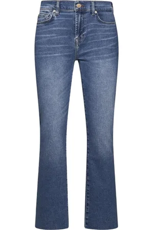 7 for all Mankind Jeans, Dame, Blå, W27, Denim, Alsindig Straight-Leg Denim Jeans