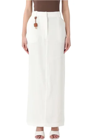 Elisabetta Franchi Nederdel, Dame, Hvid, M, Uld, Stilfuld Nederdel Gonna til Kvinder