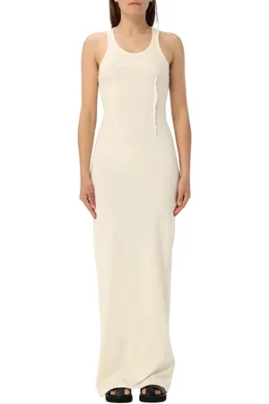 Maison Margiela Kjole, Dame, Hvid, S, Bomuld, Elegant hvid Maxi Kjole