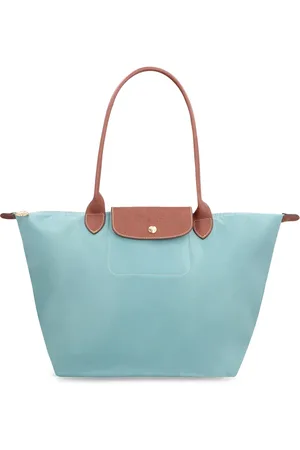 Longchamp Taske, Dame, Grøn, ONE SIZE, Uld, Grøn Nylon Skuldertaske med Lærdetaljer