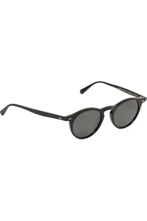 Oliver Peoples Tilbehør, Herre, Sort, 49 MM, Klassiske sorte runde solbriller UV-beskyttelse