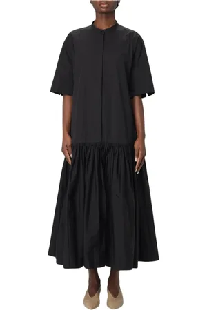 Jil Sander Kjole, Dame, Sort, M, Elegant Sort Maxi Kjole