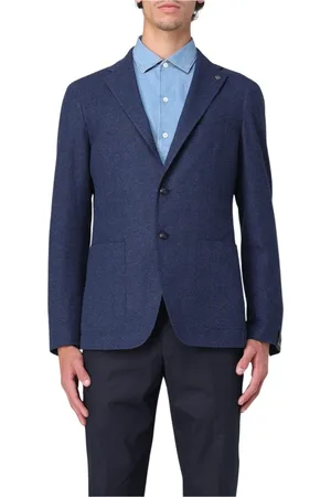TAGLIATORE Jakke, Herre, Blå, 5XL, Skræddersyet Blazer Lapper Lommer