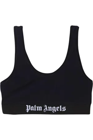 Palm Angels Sport, Dame, Sort, L, Sort Blondeundertøj med Logokant