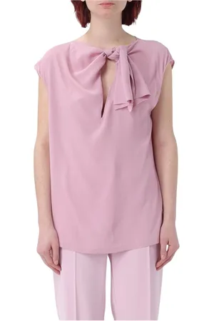 Pinko Bluser & Skjorter, Dame, Lyserød, S, Uld, Elegant Keyhole Blouse