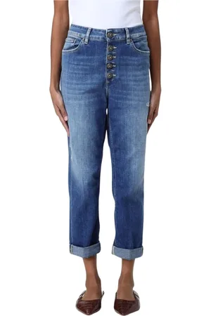 Dondup Jeans, Dame, Blå, W27, Bomuld, Slidte Boyfriend Jeans