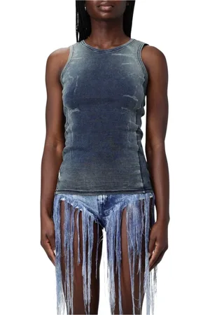 Diesel Top, Dame, Blå, XS, Ribstrikket Ærmeløs Top