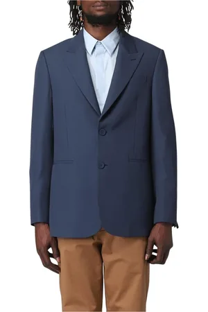 Fendi Jakke, Herre, Blå, M, Uld, Blå Uld Skræddersyet Blazer