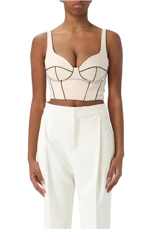 Elisabetta Franchi Top, Dame, Hvid, XS, Hvid ærmeløs bustier top