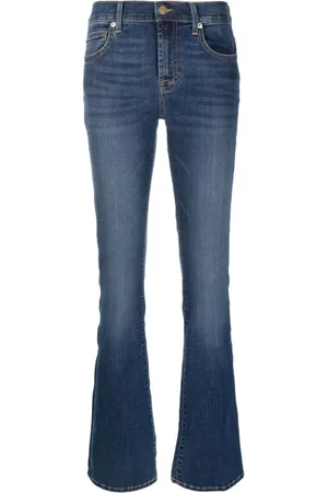 7 for all Mankind Jeans, Dame, Blå, W24, Bomuld, Bootcut Jeans - Blå