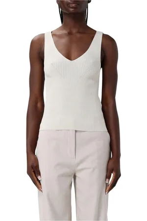 Iceberg Top, Dame, , M, Bomuld, Ribstrikket V-hals Top
