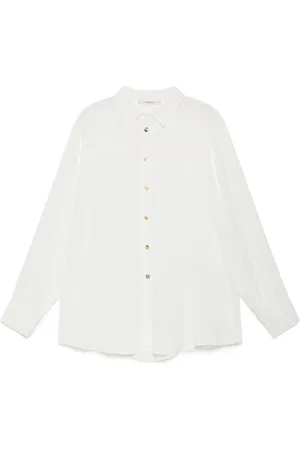 Maliparmi Bluser & Skjorter, Dame, Hvid, XS, Silke Crepe Skjorte i Naturhvid