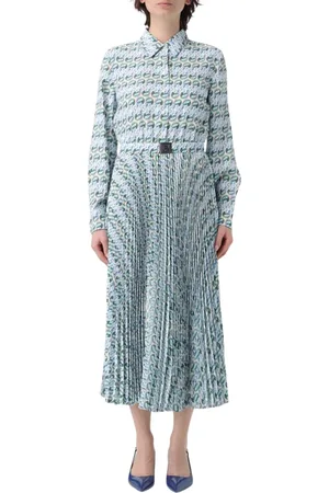 Tory Burch Kjole, Dame, Blå, XS, Blå Plisseret Skjortekjole