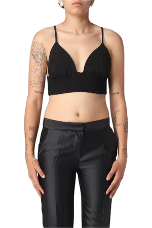 FEDERICA TOSI Top, Dame, Sort, S, Elegant Sort Crop Top