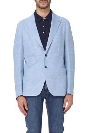 TAGLIATORE Jakke, Herre, Blå, L, Linned, Let linned blazer sport frakke