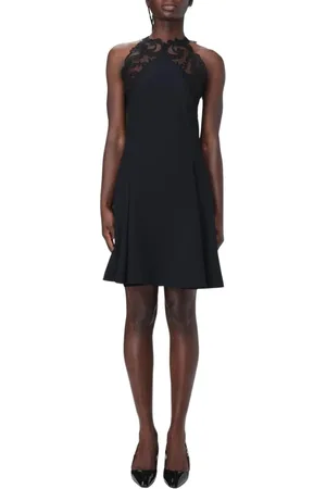 VERSACE Kjole, Dame, Sort, S, Elegant Sort A-Line Mini Kjole