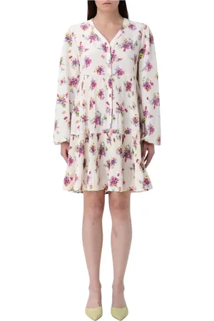 Liu Jo Kjole, Dame, Hvid, M, Hvid Blomstret Mini Kjole