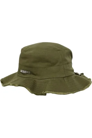 Jacquemus Tilbehør, Dame, Grøn, 56 CM, Bomuld, Gul Bucket Hat til Kvinder