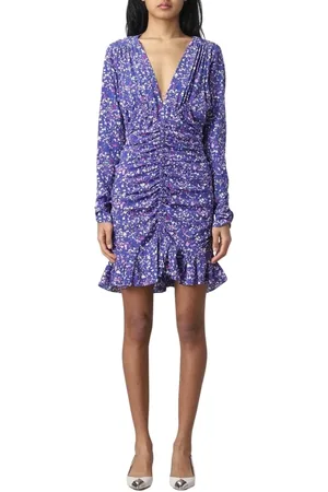Isabel Marant Kjole, Dame, Blå, XS, Blomstret Mini Kjole Blå