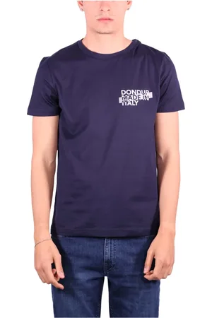 Dondup Top, Herre, Blå, S, Bomuld, Blå Logo Print Bomuld T-shirt
