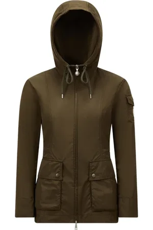 Moncler Jakke, Dame, Grøn, XL, Uld, Kvinders Kort Grøn Parka Jakke
