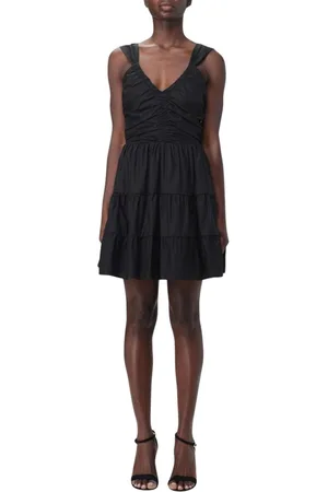 Liu Jo Kjole, Dame, Sort, M, Bomuld, Elegant Sort Lagdelt Mini Kjole