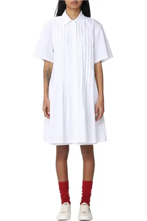 Kenzo Kjole, Dame, Hvid, M, Bomuld, Hvid Poplin Skjortekjole