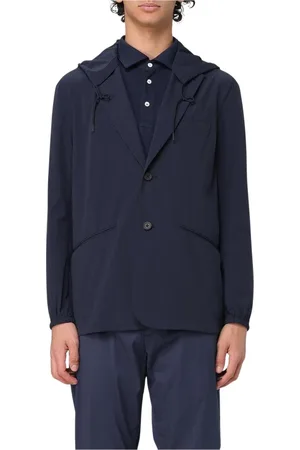 Emporio Armani Jakke, Herre, Blå, XL, Blå Hættet Blazer Jakke